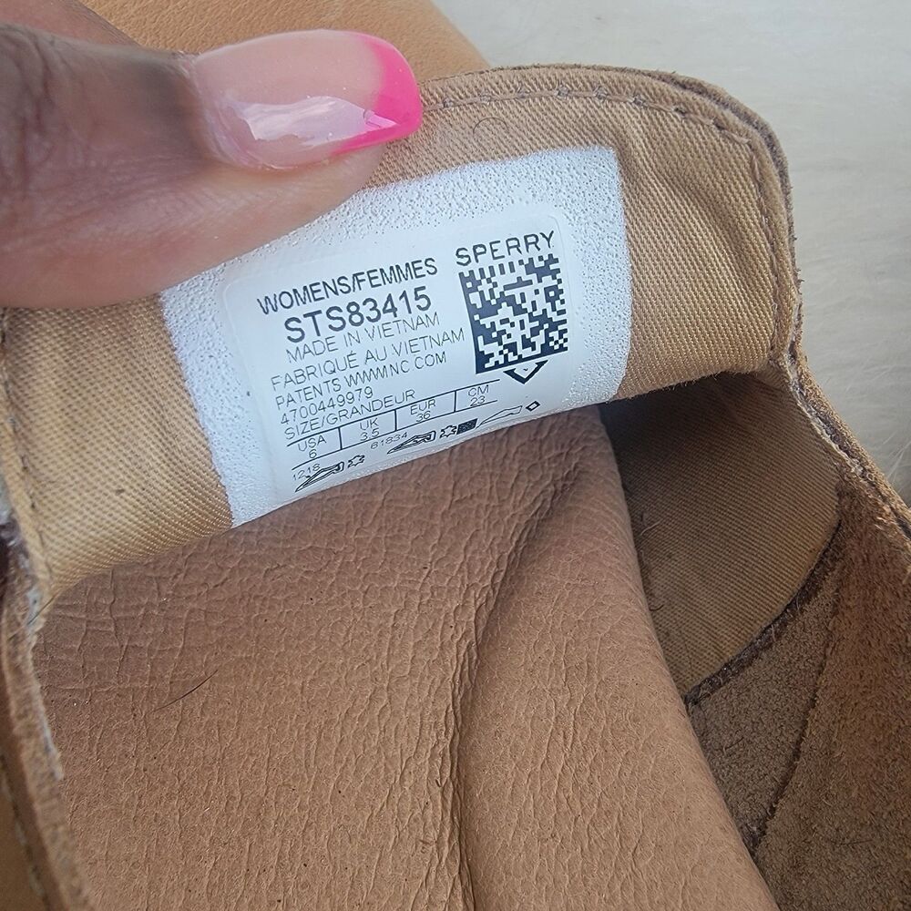 Wmns Sperry Seaport Levy Anchor Tan Leather Loafer Sz 6 Preppy Nautical Academia - Picture 7 of 7